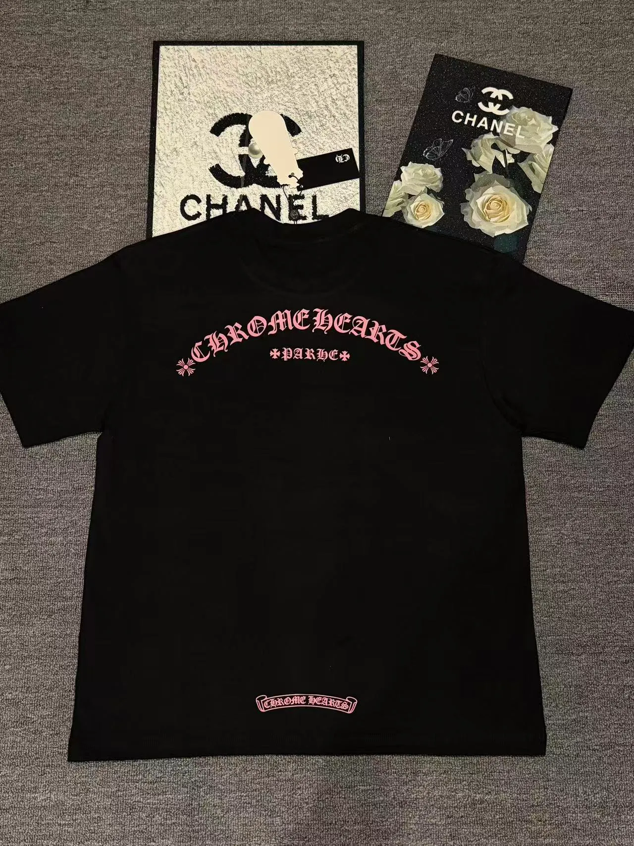 （ ） :YH 007 CH LOGO 1:1 Same Style 32 Breathable 1x 1 oversize 1:1 :White Black Size:S-XL